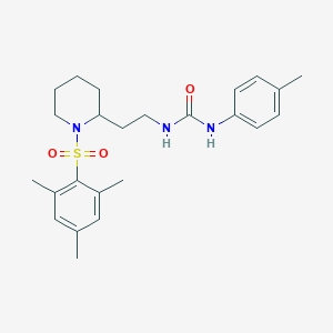 molecular formula C24H33N3O3S B2358767 1-(2-(1-(Mesitylsulfonyl)piperidin-2-yl)ethyl)-3-(p-tolyl)urea CAS No. 898415-66-2