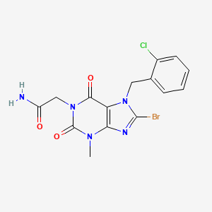 2-[8-Bromo-7-[(2-chlorophenyl)methyl]-3-methyl-2,6-dioxopurin-1-yl]acetamide