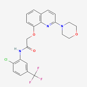 molecular formula C22H19ClF3N3O3 B2358776 N-(2-chloro-5-(trifluoromethyl)phenyl)-2-((2-morpholinoquinolin-8-yl)oxy)acetamide CAS No. 941909-71-3
