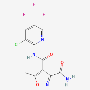 molecular formula C12H8ClF3N4O3 B2358861 N~4~-[3-chloro-5-(trifluoromethyl)-2-pyridinyl]-5-methyl-3,4-isoxazoledicarboxamide CAS No. 338397-36-7