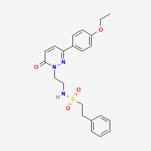 molecular formula C22H25N3O4S B2358866 N-(2-(3-(4-ethoxyphenyl)-6-oxopyridazin-1(6H)-yl)ethyl)-2-phenylethanesulfonamide CAS No. 921833-55-8