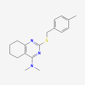 molecular formula C18H23N3S B2358888 N,N-dimethyl-2-[(4-methylbenzyl)sulfanyl]-5,6,7,8-tetrahydro-4-quinazolinamine CAS No. 338776-87-7