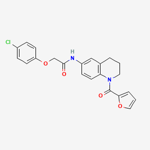 molecular formula C22H19ClN2O4 B2358895 2-(4-chlorophenoxy)-N-[1-(furan-2-carbonyl)-1,2,3,4-tetrahydroquinolin-6-yl]acetamide CAS No. 946317-79-9