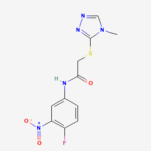 molecular formula C11H10FN5O3S B2358898 N-(4-fluoro-3-nitrophenyl)-2-[(4-methyl-4H-1,2,4-triazol-3-yl)sulfanyl]acetamide CAS No. 454214-81-4