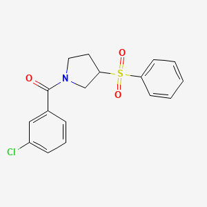 B2358902 (3-Chlorophenyl)(3-(phenylsulfonyl)pyrrolidin-1-yl)methanone CAS No. 1705978-62-6