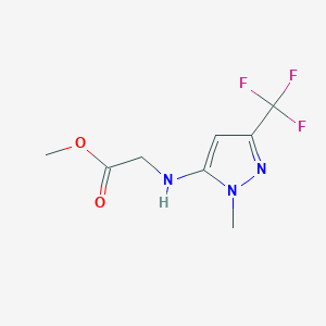 molecular formula C8H10F3N3O2 B2358998 Methyl 2-[[2-methyl-5-(trifluoromethyl)pyrazol-3-yl]amino]acetate CAS No. 2247206-51-3
