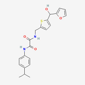 molecular formula C21H22N2O4S B2359012 N1-((5-(furan-2-yl(hydroxy)methyl)thiophen-2-yl)methyl)-N2-(4-isopropylphenyl)oxalamide CAS No. 1795442-26-0