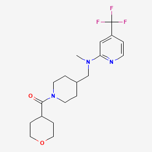 molecular formula C19H26F3N3O2 B2359017 N-methyl-N-{[1-(oxane-4-carbonyl)piperidin-4-yl]methyl}-4-(trifluoromethyl)pyridin-2-amine CAS No. 2415456-04-9