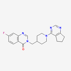 3-[[1-(6,7-Dihydro-5H-cyclopenta[d]pyrimidin-4-yl)piperidin-4-yl]methyl]-7-fluoroquinazolin-4-one
