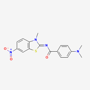 4-(dimethylamino)-N-(3-methyl-6-nitro-1,3-benzothiazol-2-ylidene)benzamide