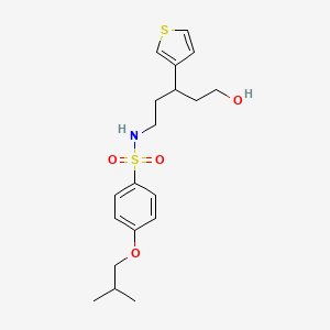N-(5-hydroxy-3-(thiophen-3-yl)pentyl)-4-isobutoxybenzenesulfonamide