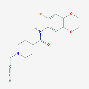 molecular formula C17H19BrN2O3 B2359046 N-(7-bromo-2,3-dihydro-1,4-benzodioxin-6-yl)-1-(prop-2-yn-1-yl)piperidine-4-carboxamide CAS No. 1252392-10-1