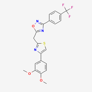 5-((4-(3,4-Dimethoxyphenyl)thiazol-2-yl)methyl)-3-(4-(trifluoromethyl)phenyl)-1,2,4-oxadiazole