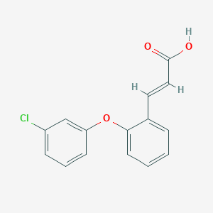 molecular formula C15H11ClO3 B2359052 3-[2-(3-Chlorophenoxy)phenyl]acrylic acid CAS No. 338393-65-0