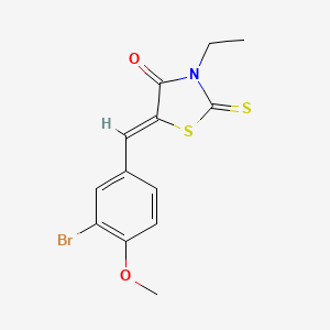 molecular formula C13H12BrNO2S2 B2359059 (5Z)-5-[(3-bromo-4-methoxyphenyl)methylidene]-3-ethyl-2-sulfanylidene-1,3-thiazolidin-4-one CAS No. 525570-90-5