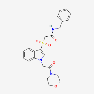 molecular formula C23H25N3O5S B2359061 N-benzyl-2-((1-(2-morpholino-2-oxoethyl)-1H-indol-3-yl)sulfonyl)acetamide CAS No. 878058-15-2