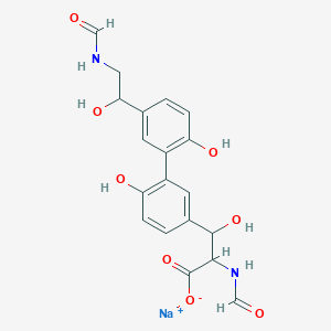 molecular formula C19H19N2NaO8 B235907 sodium;2-formamido-3-[3-[5-(2-formamido-1-hydroxyethyl)-2-hydroxyphenyl]-4-hydroxyphenyl]-3-hydroxypropanoate CAS No. 128524-51-6