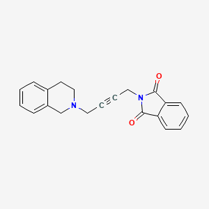 molecular formula C21H18N2O2 B2359113 2-(4-(3,4-dihydroisoquinolin-2(1H)-yl)but-2-yn-1-yl)isoindoline-1,3-dione CAS No. 1396784-38-5