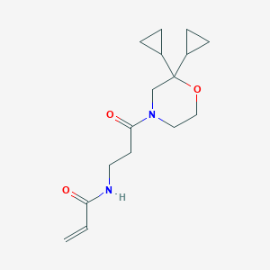 molecular formula C16H24N2O3 B2359136 N-[3-(2,2-Dicyclopropylmorpholin-4-yl)-3-oxopropyl]prop-2-enamide CAS No. 2199317-35-4