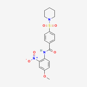 molecular formula C19H21N3O6S B2359157 N-(4-methoxy-2-nitrophenyl)-4-piperidin-1-ylsulfonylbenzamide CAS No. 392236-27-0