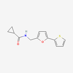 molecular formula C13H13NO2S B2359178 N-((5-(thiophen-2-yl)furan-2-yl)methyl)cyclopropanecarboxamide CAS No. 2034488-14-5