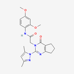 molecular formula C22H25N5O4 B2359190 N-(2,4-dimethoxyphenyl)-2-(2-(3,5-dimethyl-1H-pyrazol-1-yl)-4-oxo-4,5,6,7-tetrahydro-3H-cyclopenta[d]pyrimidin-3-yl)acetamide CAS No. 1006860-36-1