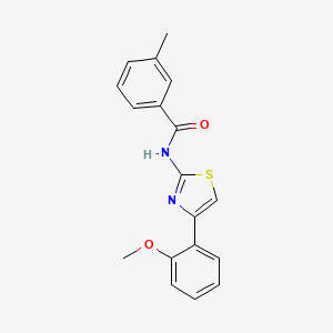 molecular formula C18H16N2O2S B2359265 N-[4-(2-methoxyphenyl)-1,3-thiazol-2-yl]-3-methylbenzamide CAS No. 313241-87-1