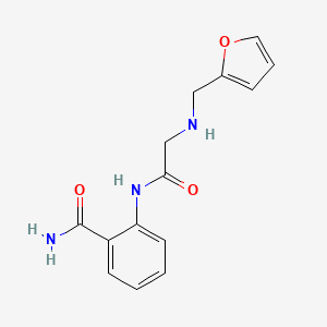 molecular formula C14H15N3O3 B2359280 2-({2-[(2-Furylmethyl)amino]acetyl}amino)benzenecarboxamide CAS No. 866010-75-5