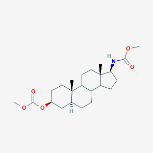 molecular formula C23H37NO5 B235929 Carbonic acid, (3beta,5alpha,17beta)-17-((methoxycarbonyl)amino)androstan-3-yl methyl ester CAS No. 126109-41-9