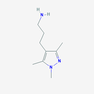 molecular formula C9H17N3 B2359329 3-(1,3,5-Trimethyl-1H-pyrazol-4-yl)-propylamine CAS No. 956372-59-1