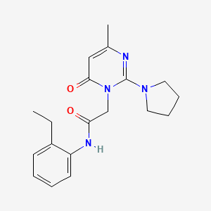 molecular formula C19H24N4O2 B2359339 N-(2-ethylphenyl)-2-[4-methyl-6-oxo-2-(pyrrolidin-1-yl)-1,6-dihydropyrimidin-1-yl]acetamide CAS No. 1251685-32-1