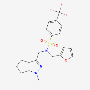 N-(furan-2-ylmethyl)-N-((1-methyl-1,4,5,6-tetrahydrocyclopenta[c]pyrazol-3-yl)methyl)-4-(trifluoromethyl)benzenesulfonamide