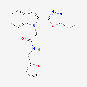 2-(2-(5-ethyl-1,3,4-oxadiazol-2-yl)-1H-indol-1-yl)-N-(furan-2-ylmethyl)acetamide