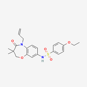 molecular formula C22H26N2O5S B2359348 N-(5-allyl-3,3-dimethyl-4-oxo-2,3,4,5-tetrahydrobenzo[b][1,4]oxazepin-8-yl)-4-ethoxybenzenesulfonamide CAS No. 922049-11-4