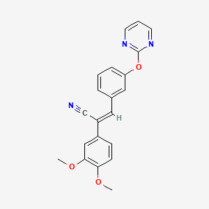 (Z)-2-(3,4-dimethoxyphenyl)-3-(3-pyrimidin-2-yloxyphenyl)prop-2-enenitrile