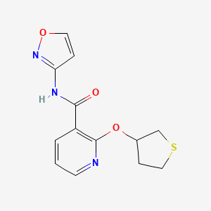 molecular formula C13H13N3O3S B2359406 N-(1,2-oxazol-3-yl)-2-(thiolan-3-yloxy)pyridine-3-carboxamide CAS No. 2034470-59-0