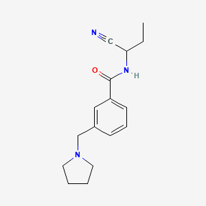 molecular formula C16H21N3O B2359452 N-(1-cyanopropyl)-3-[(pyrrolidin-1-yl)methyl]benzamide CAS No. 1311586-55-6