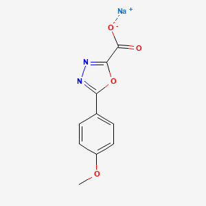 molecular formula C10H7N2NaO4 B2359477 Sodium;5-(4-methoxyphenyl)-1,3,4-oxadiazole-2-carboxylate CAS No. 2470437-14-8