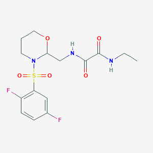 molecular formula C15H19F2N3O5S B2359485 N'-[[3-(2,5-difluorophenyl)sulfonyl-1,3-oxazinan-2-yl]methyl]-N-ethyloxamide CAS No. 872976-67-5