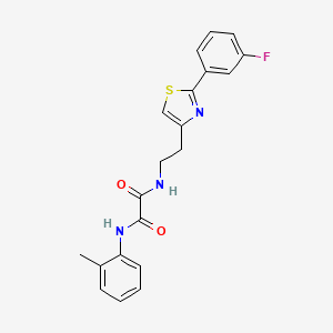 molecular formula C20H18FN3O2S B2359500 N1-(2-(2-(3-fluorophenyl)thiazol-4-yl)ethyl)-N2-(o-tolyl)oxalamide CAS No. 895784-55-1