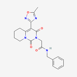 molecular formula C20H21N5O4 B2359549 N-benzyl-2-[4-(5-methyl-1,2,4-oxadiazol-3-yl)-1,3-dioxo-1H,2H,3H,5H,6H,7H,8H-pyrido[1,2-c]pyrimidin-2-yl]acetamide CAS No. 1775553-83-7