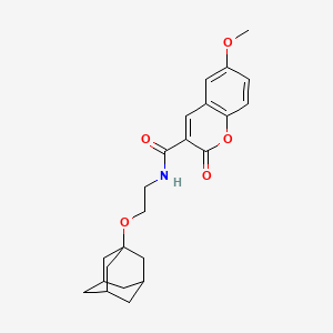 molecular formula C23H27NO5 B2359643 N-[2-(adamantan-1-yloxy)ethyl]-6-methoxy-2-oxo-2H-chromene-3-carboxamide CAS No. 663930-20-9