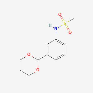 molecular formula C11H15NO4S B2359688 N-[3-(1,3-dioxan-2-yl)phenyl]methanesulfonamide CAS No. 540516-64-1