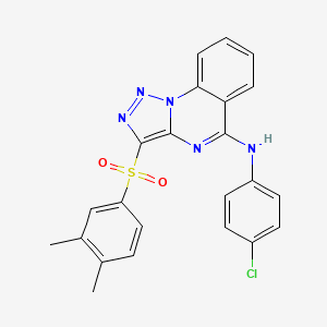 molecular formula C23H18ClN5O2S B2359694 N-(4-CHLOROPHENYL)-3-(3,4-DIMETHYLBENZENESULFONYL)-[1,2,3]TRIAZOLO[1,5-A]QUINAZOLIN-5-AMINE CAS No. 866812-67-1