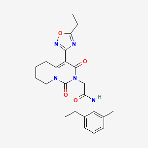 molecular formula C23H27N5O4 B2359762 N-(2-ethyl-6-methylphenyl)-2-[4-(5-ethyl-1,2,4-oxadiazol-3-yl)-1,3-dioxo-5,6,7,8-tetrahydro-1H-pyrido[1,2-c]pyrimidin-2(3H)-yl]acetamide CAS No. 1775502-92-5