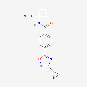 molecular formula C17H16N4O2 B2359790 N-(1-cyanocyclobutyl)-4-(3-cyclopropyl-1,2,4-oxadiazol-5-yl)benzamide CAS No. 1445146-52-0