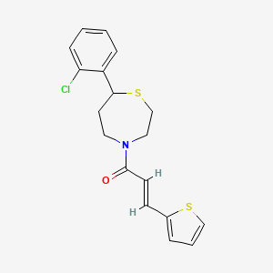 (E)-1-(7-(2-chlorophenyl)-1,4-thiazepan-4-yl)-3-(thiophen-2-yl)prop-2-en-1-one