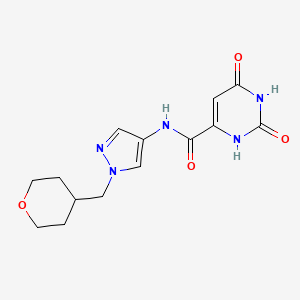 2,6-dioxo-N-(1-((tetrahydro-2H-pyran-4-yl)methyl)-1H-pyrazol-4-yl)-1,2,3,6-tetrahydropyrimidine-4-carboxamide