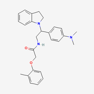 molecular formula C27H31N3O2 B2359815 N-(2-(4-(dimethylamino)phenyl)-2-(indolin-1-yl)ethyl)-2-(o-tolyloxy)acetamide CAS No. 1005305-46-3