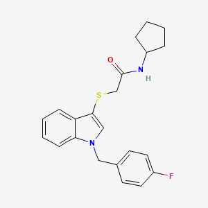 N-cyclopentyl-2-((1-(4-fluorobenzyl)-1H-indol-3-yl)thio)acetamide